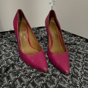 Coach pink pumps- super soft leather w/ gold logo on back, size 6.  😍